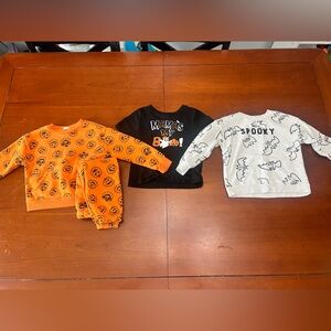 Carter's Kids Halloween Shirts - Orange, Black, Gray